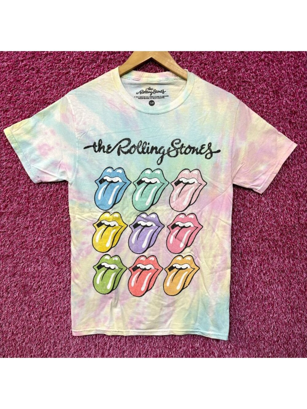The Rolling Stones Hot Lips Pop Art Rock Pastel Tie Dye S